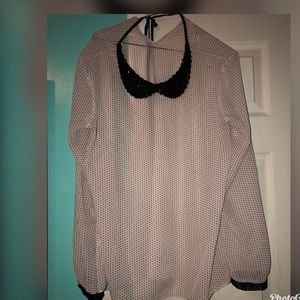 CUTE SPARKLE BIB COLLAR SHIRT FOR SALE